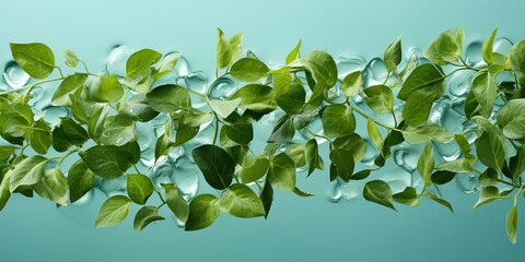 Wall Mural - green leaves background