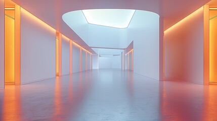 Fototapete - An empty booth wall in a museum.