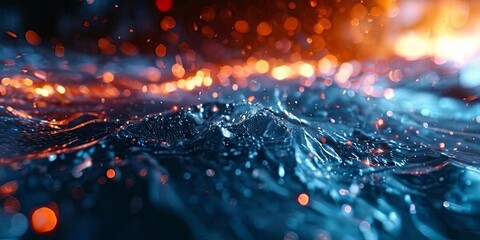 Poster - A blue ocean with a lot of fire and sparks