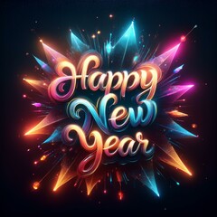 Wall Mural - happy new year creative typography design ai image