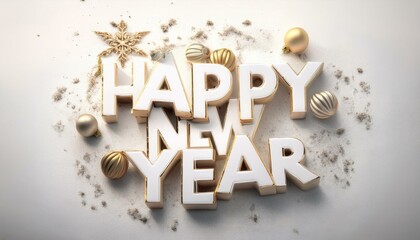 Wall Mural - happy new year creative typography design ai image