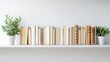 © LiaSyafitri - A minimalist bookshelf with neatly arranged books and plants.