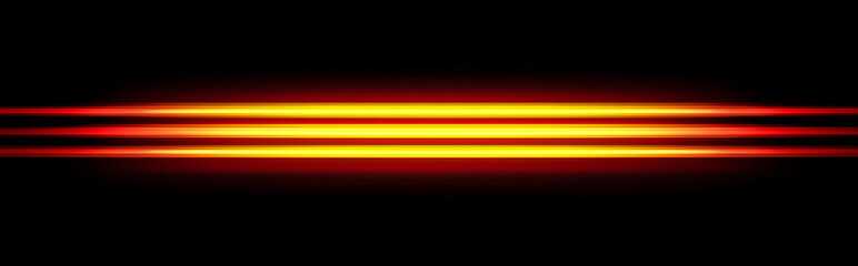 Wall Mural - horizontal gradient of red and yellow light lines on a black background, creating an abstract gradie