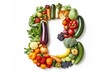 © AIGen - Vegetable Alphabet. Isolated Letters A to Z in Fruits and Vegetables on White Background