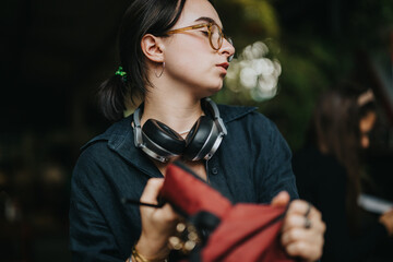 Poster - A focused high school student prepares for a collaborative study session in a cozy coffee shop, surrounded by books and friends. The atmosphere is relaxed and conducive to learning.