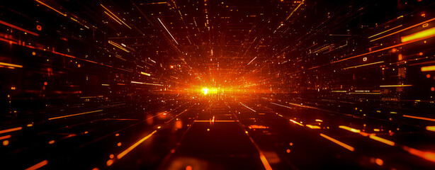 Abstract technology background with network connection, data transfer, and digital information concept.