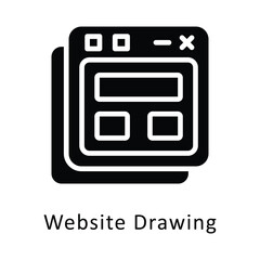 Wall Mural - website drawing vector glyph icon. eps file 10