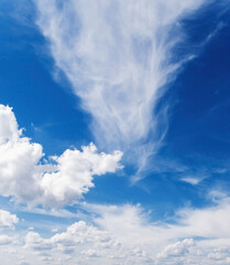 Wall Mural - blue clear sky with white clouds with a copy of space