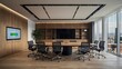 © Fathor - a_modern_corporate_meeting_room_with_a_large,generative ai