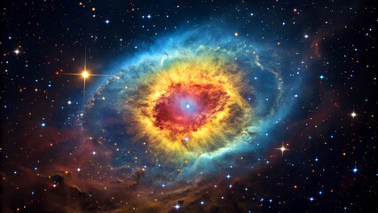 Wall Mural - Celestial Symphony, The Enchanting Beauty of Colorful Nebulae and planets in Deep Space In the vast expanse of the universe lies one of nature’s most breathtaking phenomena