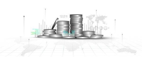 Wall Mural - market volatility financial graph background image investment sales