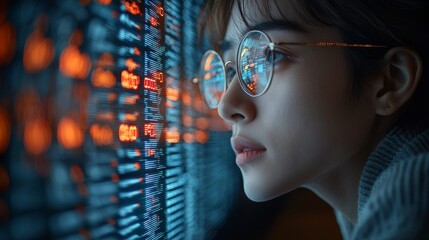 A data analyst, an investor, a data analysis employee, a server, or an investment involving website information, holograms, and cybersecurity trading.