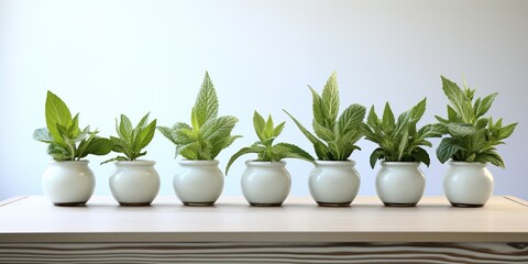 Canvas Print - plant in a pot on the table