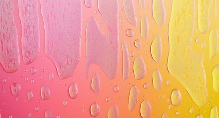Wall Mural - Vibrant water droplets on a multicolored backdrop, colorful wallpaper, ultra HD vibrant wallpaper, bubbles against a backdrop of colored droplets.