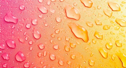 Wall Mural - Colorful water drops on a vivid background, colorful wallpaper, ultra high definition colorful wallpaper, bubbles set against a background of colored drops.