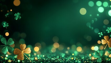 Leinwandbilder - A dark green background featuring sparkling lights, ideal for festive or atmospheric imagery.
