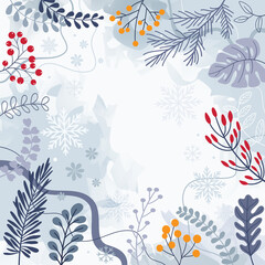 Wall Mural - Abstract christmass winter background design.Christmas greeting card or invitation design. Vector frame with hand drawn.