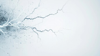 Wall Mural - a scene full of lightning and electric rays isolated on a empty plain clean light background