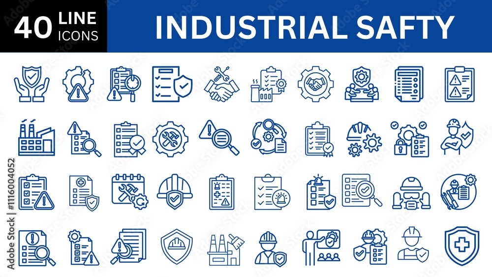 Process Safety Roles Icon Industrial safety icon set with hazard, risk, management, accident ...
