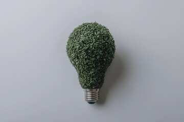 Aufkleber - With Stock technology, eco-friendly lightbulb made from fresh leaves tops, concept of renewable energy and sustainable living