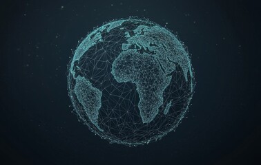Poster - Network technology for internet businesses, big data, IoT, cryptocurrency, blockchain. Global network and telecommunications.