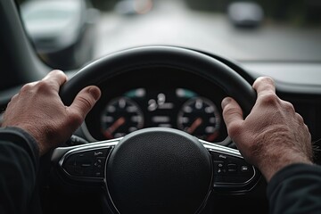 Poster - Using a graphic user interface and a futuristic car (GUI). Intelligent vehicle connected automobile Internet of Things.
