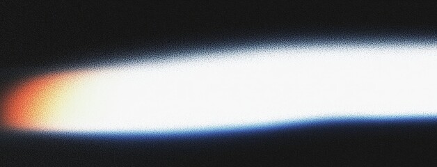Fototapete - An abstract wave of blue, yellow, and orange, glowing with a grainy, noisy texture against a black background, ideal for a vibrant, dark banner or poster design.