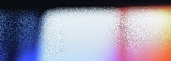 Poster - A poster header backdrop design with a light gray and pink grainy gradient background, complemented by a pastel orange and white banner.