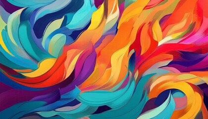 Canvas Print - vibrant abstract pattern with bold color strokes and textured brushwork