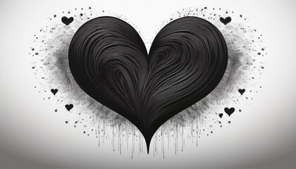 Canvas Print - black heart print on white background