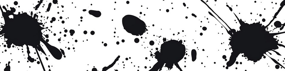 Poster - Vector pattern with ink splashes and drops