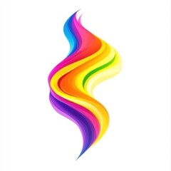 Wall Mural - Abstract colorful rainbow swirl design element.