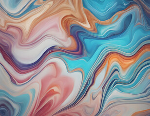 Sticker - Colorful wavy modern marble background