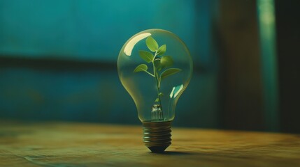 Wall Mural - plant bulb sustainability. generative ai