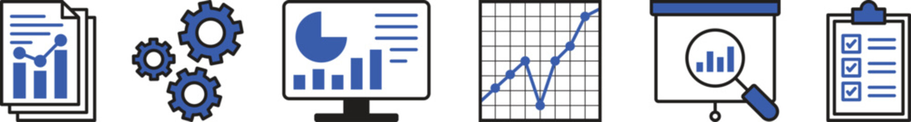 Wall Mural - data analysis web banner solid icon, data mining web banner icon vector illustration concept with da