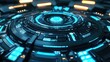 © VirtualVista - Futuristic close-up of a jet engine interior showcasing intricate design and glowing blue accents with a high-tech aesthetic