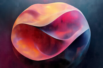 Leinwandbilder - a painting of a red and yellow sphere