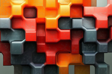 Aufkleber - a bunch of orange and grey cubes