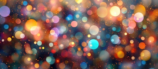 Aufkleber - Colorful bokeh lights creating a festive atmosphere for Christmas celebrations with blurred background perfect for holiday-themed designs.