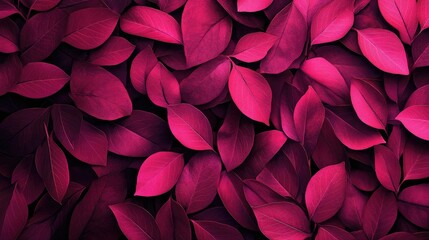 Leinwandbilder - Vibrant pink leaves in a seamless pattern creating a visually striking and beautiful natural backdrop for various design purposes