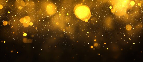 Poster - Golden bokeh background with sparkling light effects creating a dreamy and festive atmosphere for design and creative projects