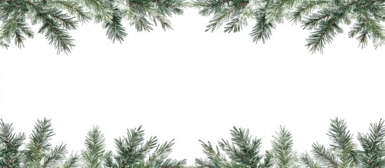 Aufkleber - Christmas backdrop featuring lush green fir branches creating a festive border for holiday-themed designs and seasonal celebrations.