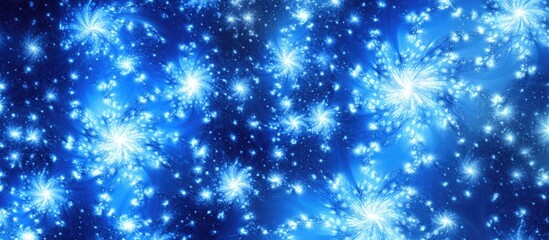 Leinwandbilder - Blooming blue firework background with vibrant sparkles for night celebration and festive themes