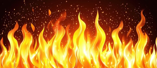 Leinwandbilder - Vibrant flames of Bengal fire illuminating a dark background with glowing sparks creating a fiery atmosphere for design projects