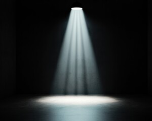 Aufkleber - A focused beam of light illuminates a dark space, creating a dramatic contrast and highlighting the area below.
