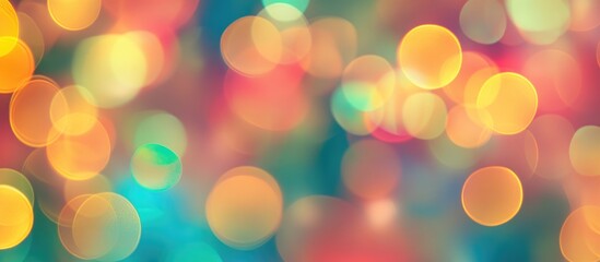 Leinwandbilder - Christmas Lights Bokeh Background with Colorful Abstract Circles in Festive Holiday Theme