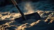 © Rasim - A spade shovel in action, efficiently removing sand, captures the essence of manual labor. This image of a spade shovel provides excellent visual content with ample copy space.