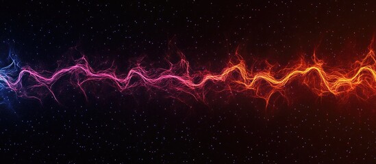 Poster - Vibrant abstract light waves with colorful energy patterns against a dark background creating a stunning visual effect