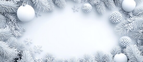 Aufkleber - Frosted Christmas Tree Ornaments and Decorations with Blank White Space for Your Custom Text or Holiday Greetings