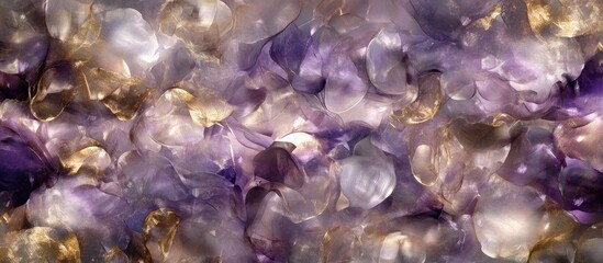 Aufkleber - Vibrant abstract background featuring luminous shades of purple and gold with blurred bokeh effects for festive occasions and design elements.
